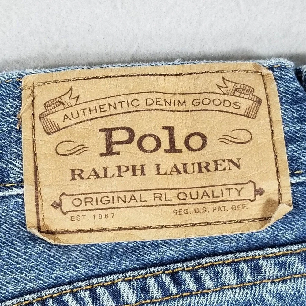 Polo Ralph Lauren jeans men's 36 x 30 Varick slim straight blue denim pants‎